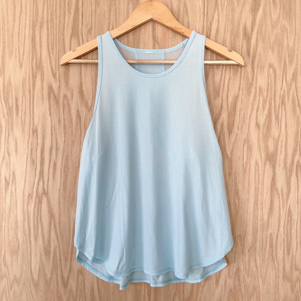 All In Motion Blue Athletic Split Hem Tank Top - Picture 1 of 5